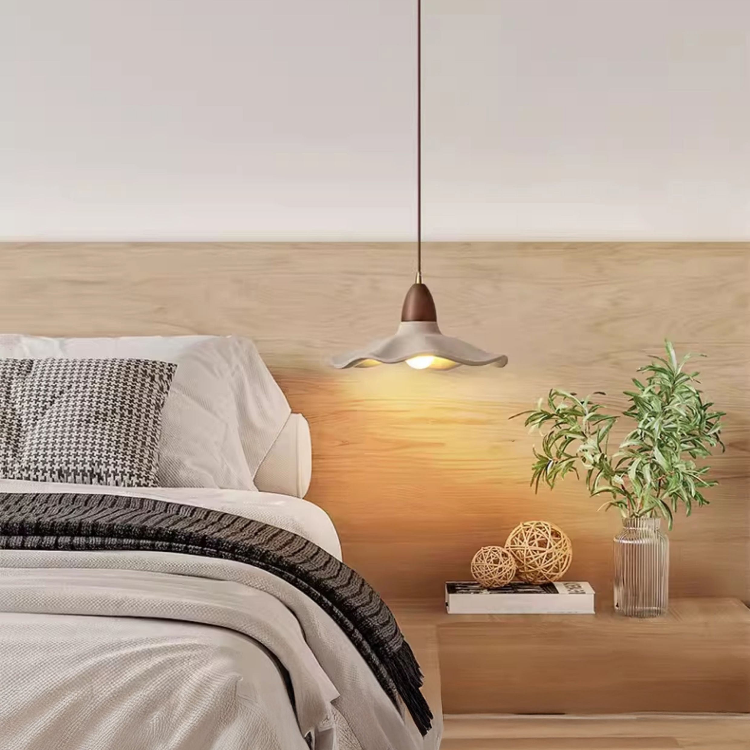 Antizer Modern Wavy Concrete Pendant Light