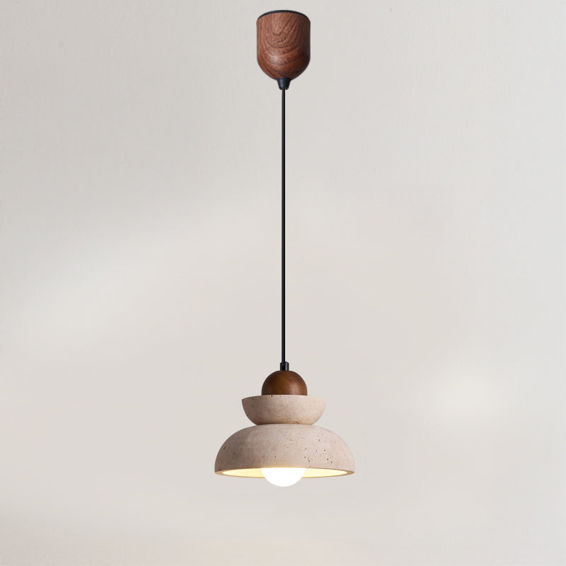 Antizer Modern Geometry Dome Travertine Pendant Light