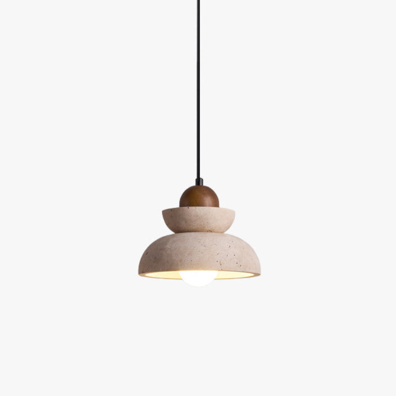 Antizer Modern Geometry Dome Travertine Pendant Light