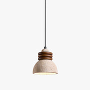Antizer Dome Wood Stacked Travertine Pendant Light