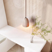 Antizer  Modern Minimalist Dome Travertine Pendant Light