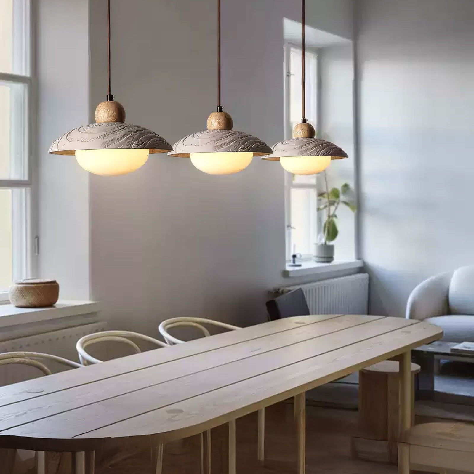 Antizer Wabi Sabi Style Dome Cement Pendant Light