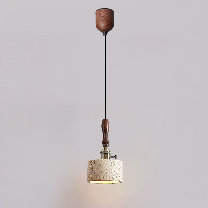 Antizer Modern Travertine & Wood Pendant Light