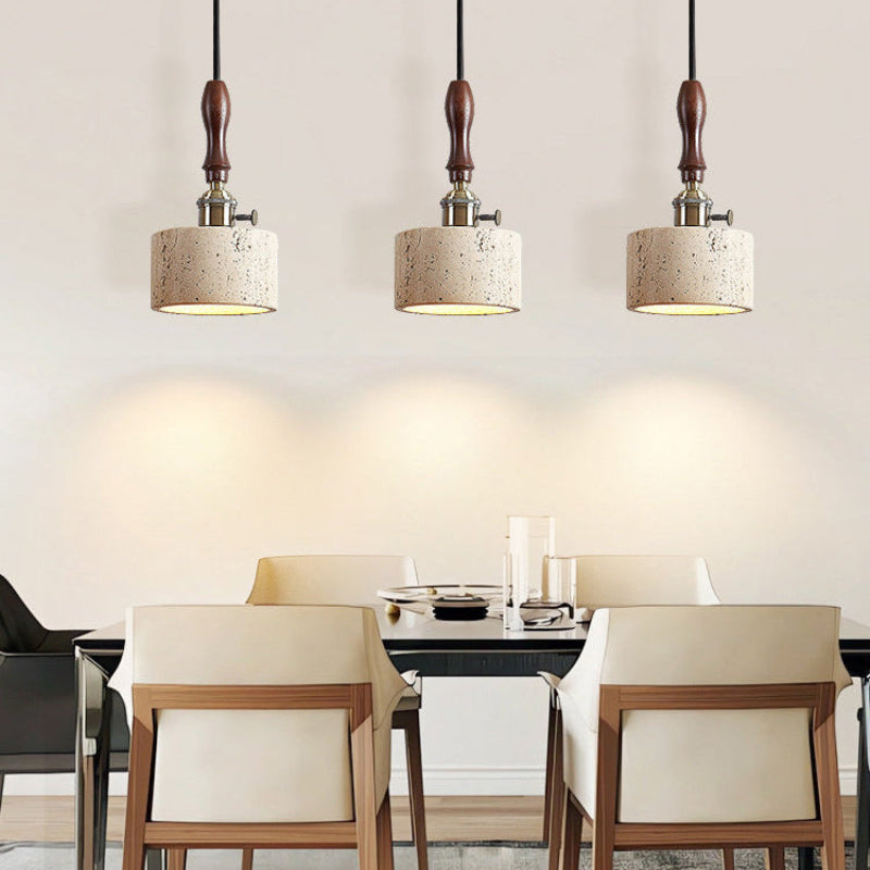 Antizer Modern Travertine & Wood Pendant Light