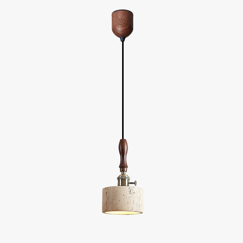 Antizer Modern Travertine & Wood Pendant Light