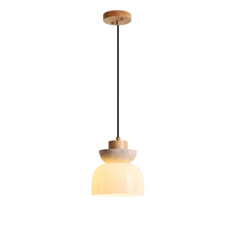 Antizer Modern Travertine Glass Globe Pendant Light