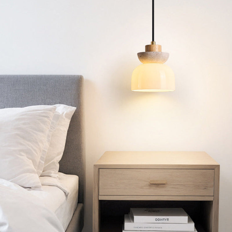 Antizer Modern Travertine Glass Globe Pendant Light