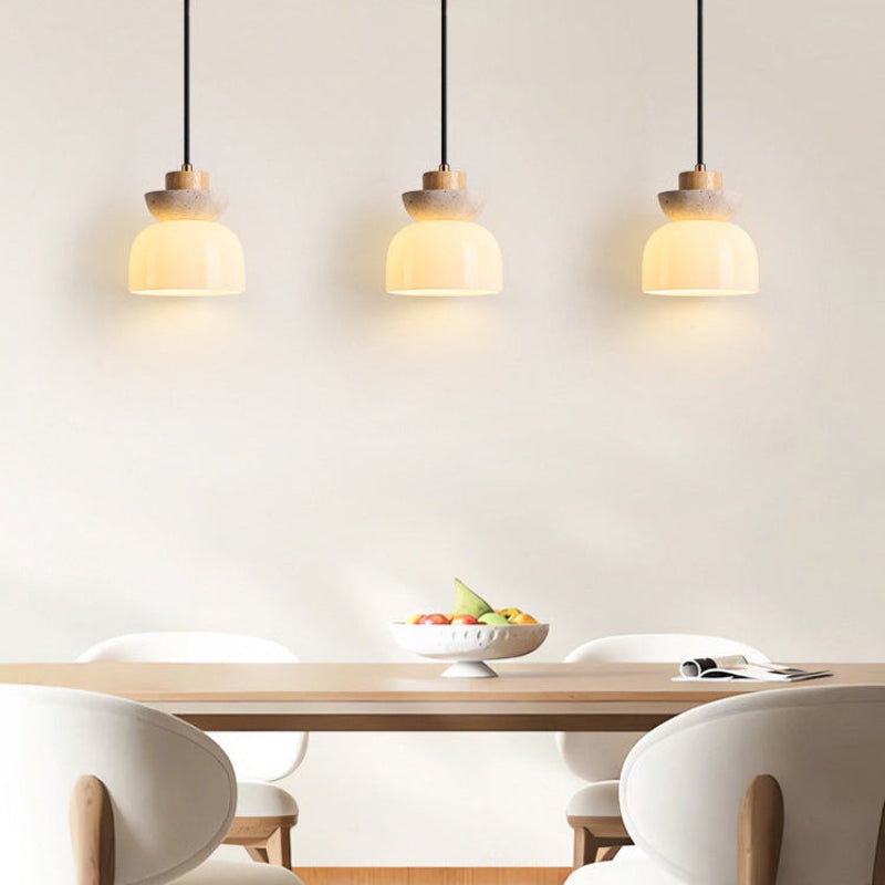 Antizer Modern Travertine Glass Globe Pendant Light