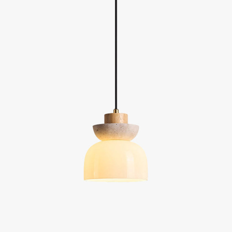 Antizer Modern Travertine Glass Globe Pendant Light
