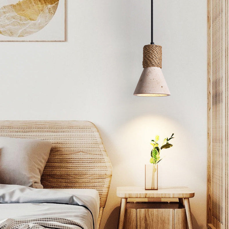 Antizer Mid Century Travertine Cone Pendant Light