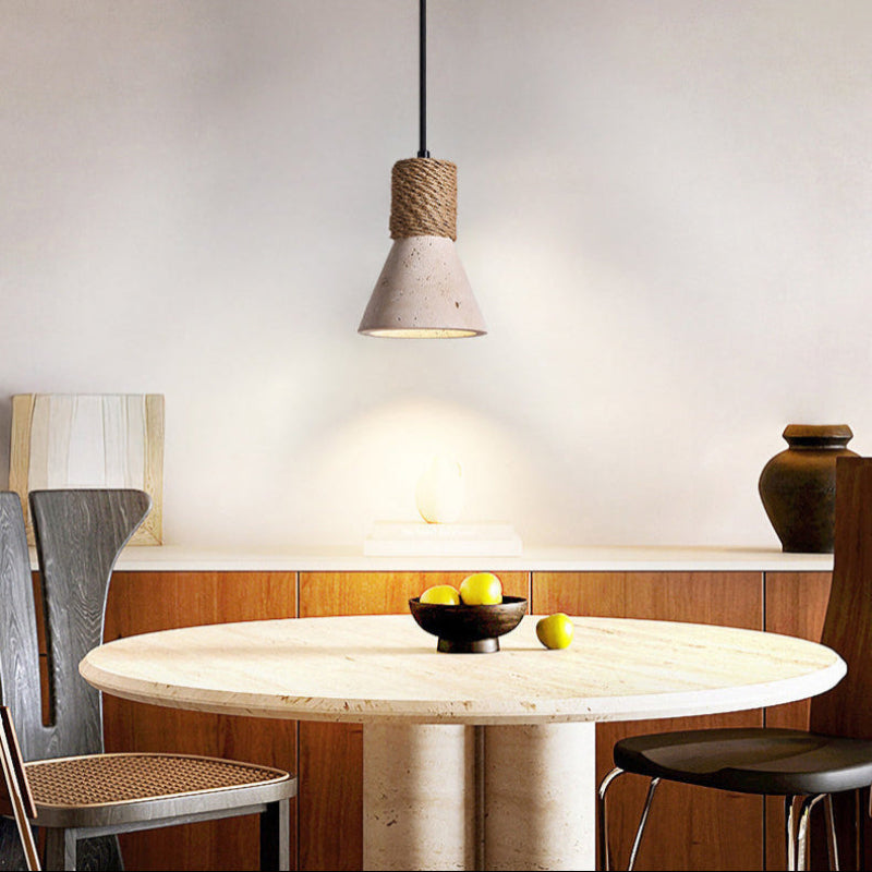 Antizer Mid Century Travertine Cone Pendant Light