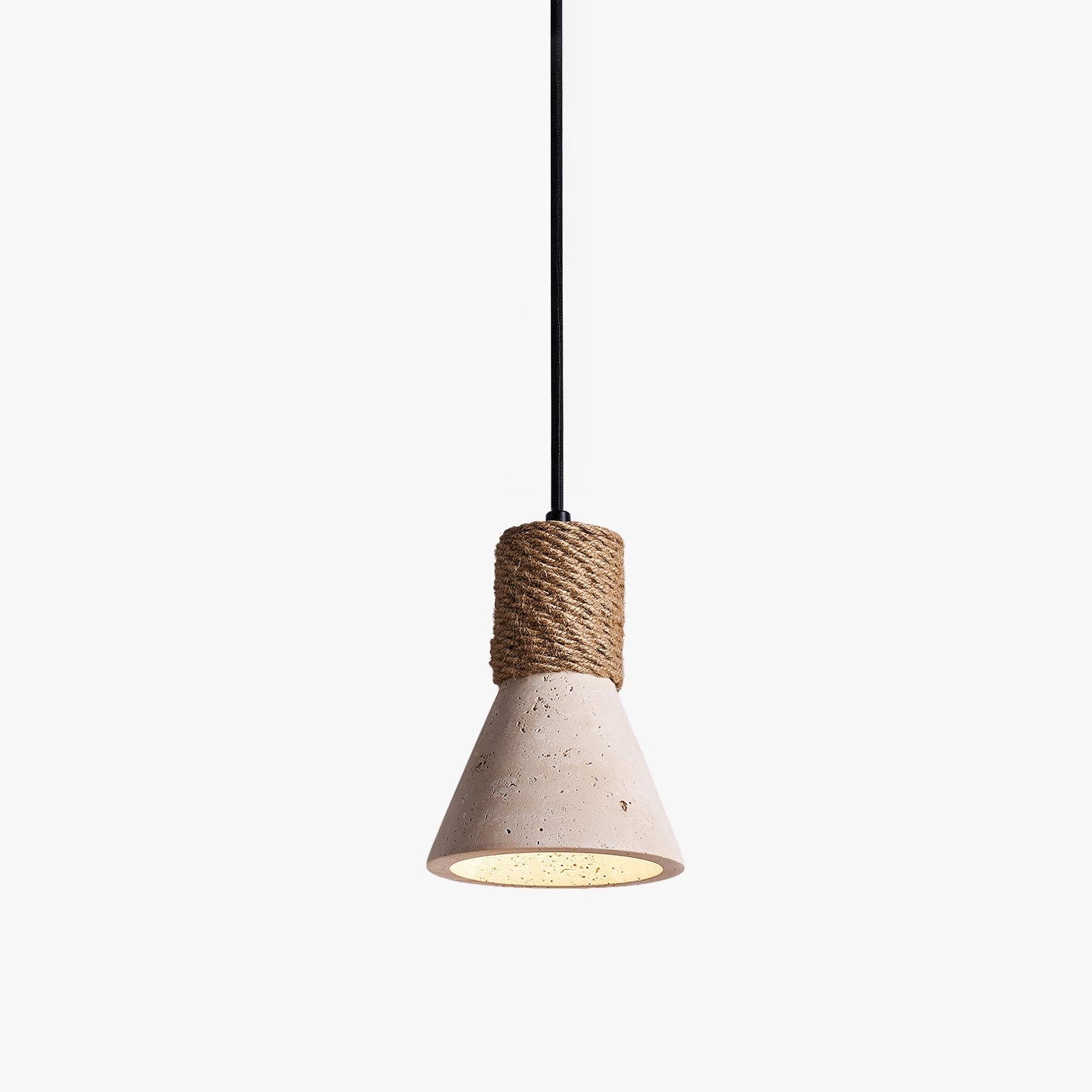 Antizer Mid Century Travertine Cone Pendant Light
