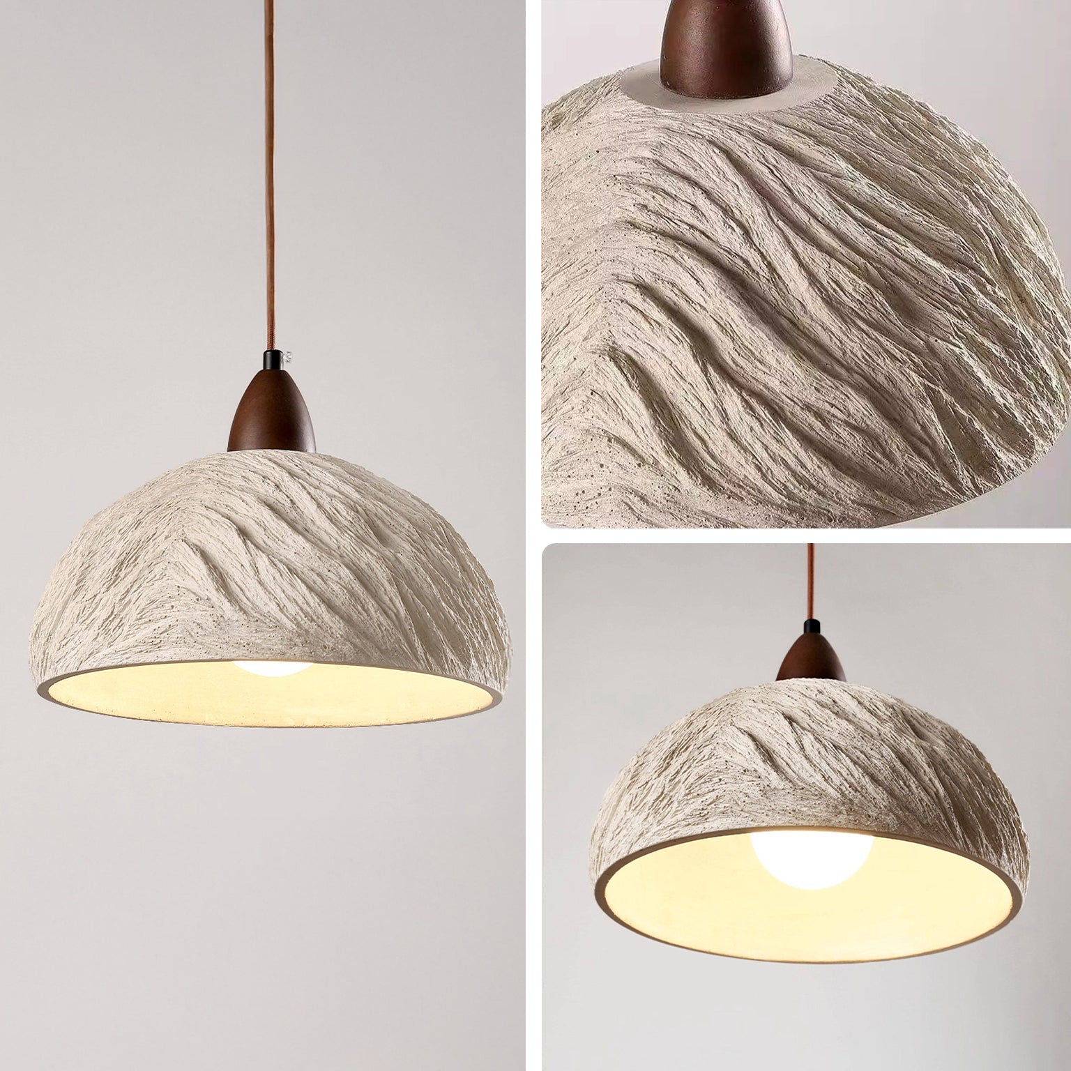 Antizer Sculptural Cement Dome Pendant Light