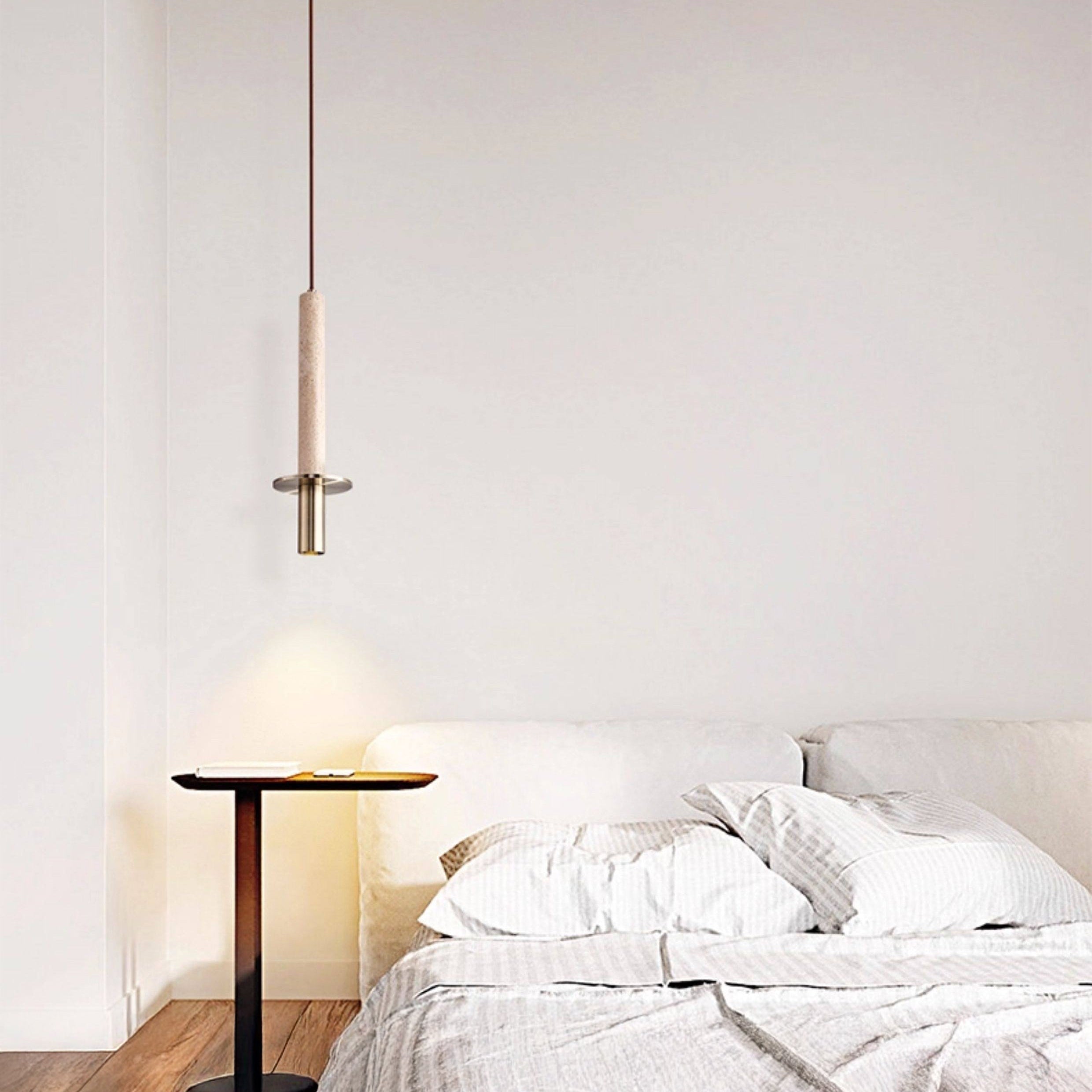 Antizer Travertine Long Cylinder Pendant Light