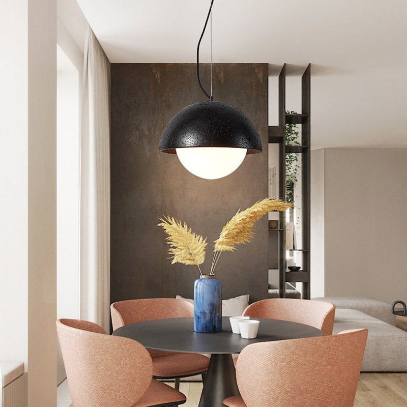 Antizer Modern Travertine Semicircle Pendant Light