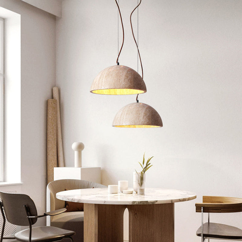 Antizer Modern Travertine Semicircle Pendant Light