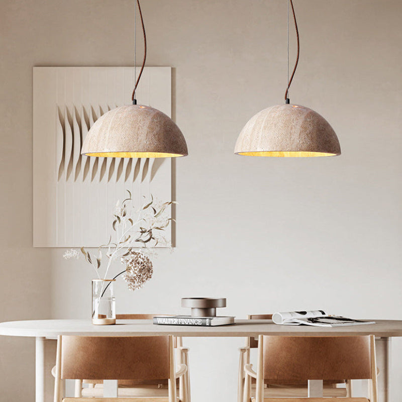 Antizer Modern Travertine Semicircle Pendant Light