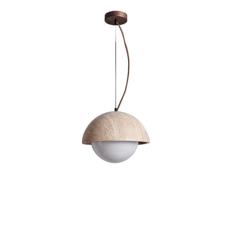 Antizer Modern Travertine Semicircle Pendant Light