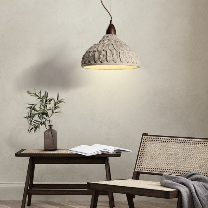 Antizer Art Engraving Dome Cement Pendant Light