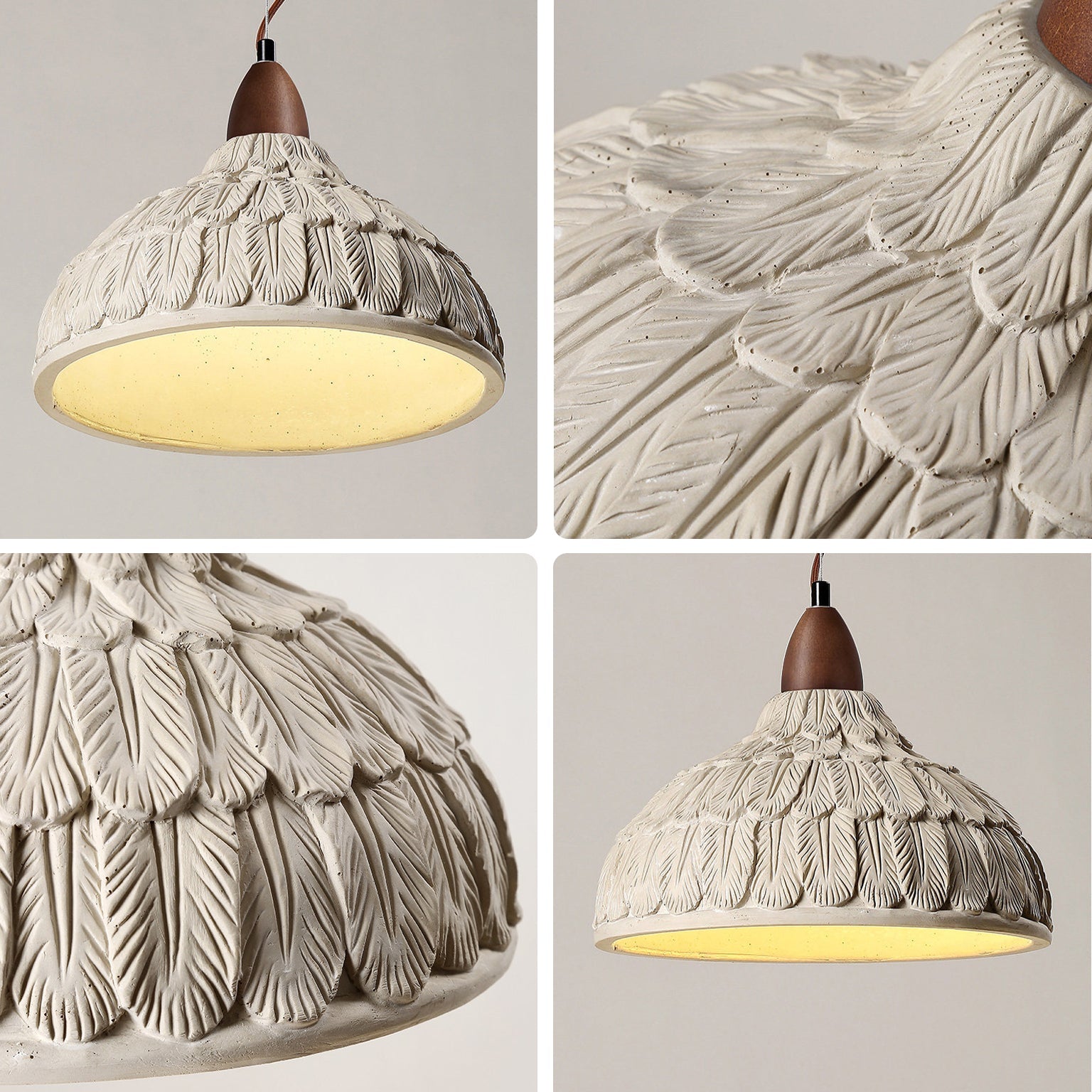 Antizer Art Engraving Dome Cement Pendant Light