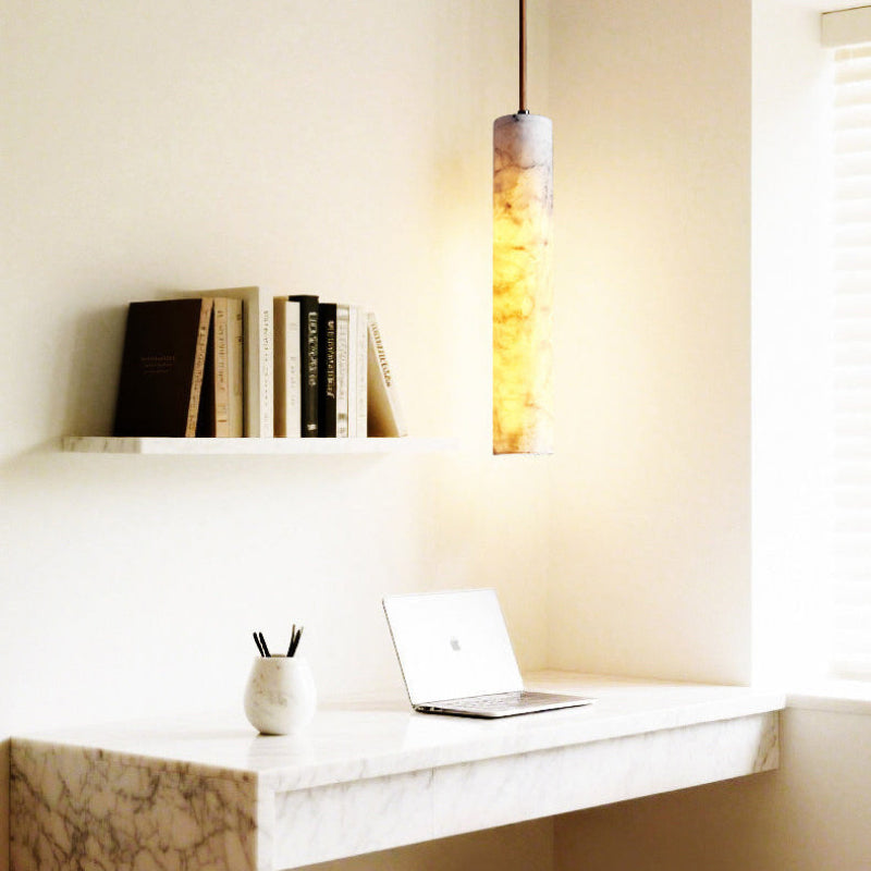 Antizer Modern Minimalism Cylinder Alabaster Pendant Light