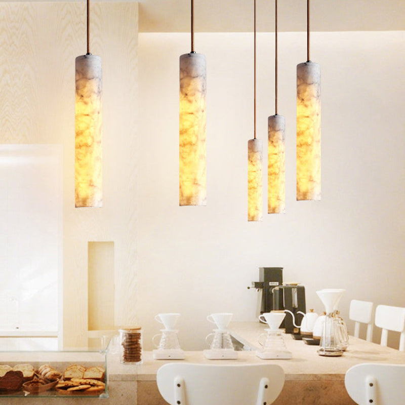 Antizer Modern Minimalism Cylinder Alabaster Pendant Light