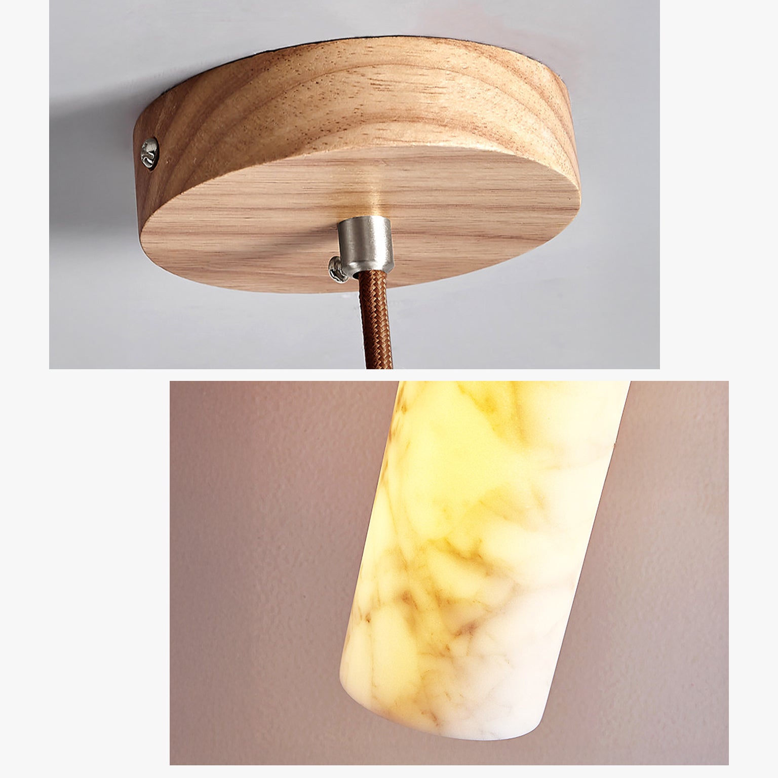 Antizer Modern Minimalism Cylinder Alabaster Pendant Light