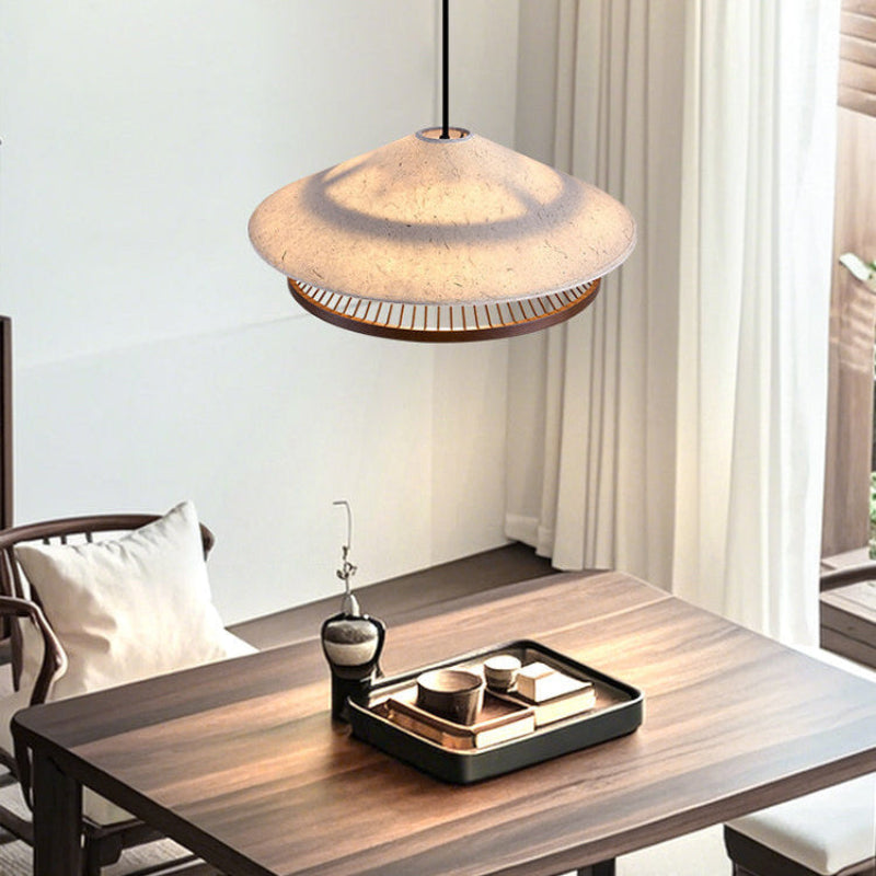 Antizer Rice Paper & Bamboo Cone Pendant Light