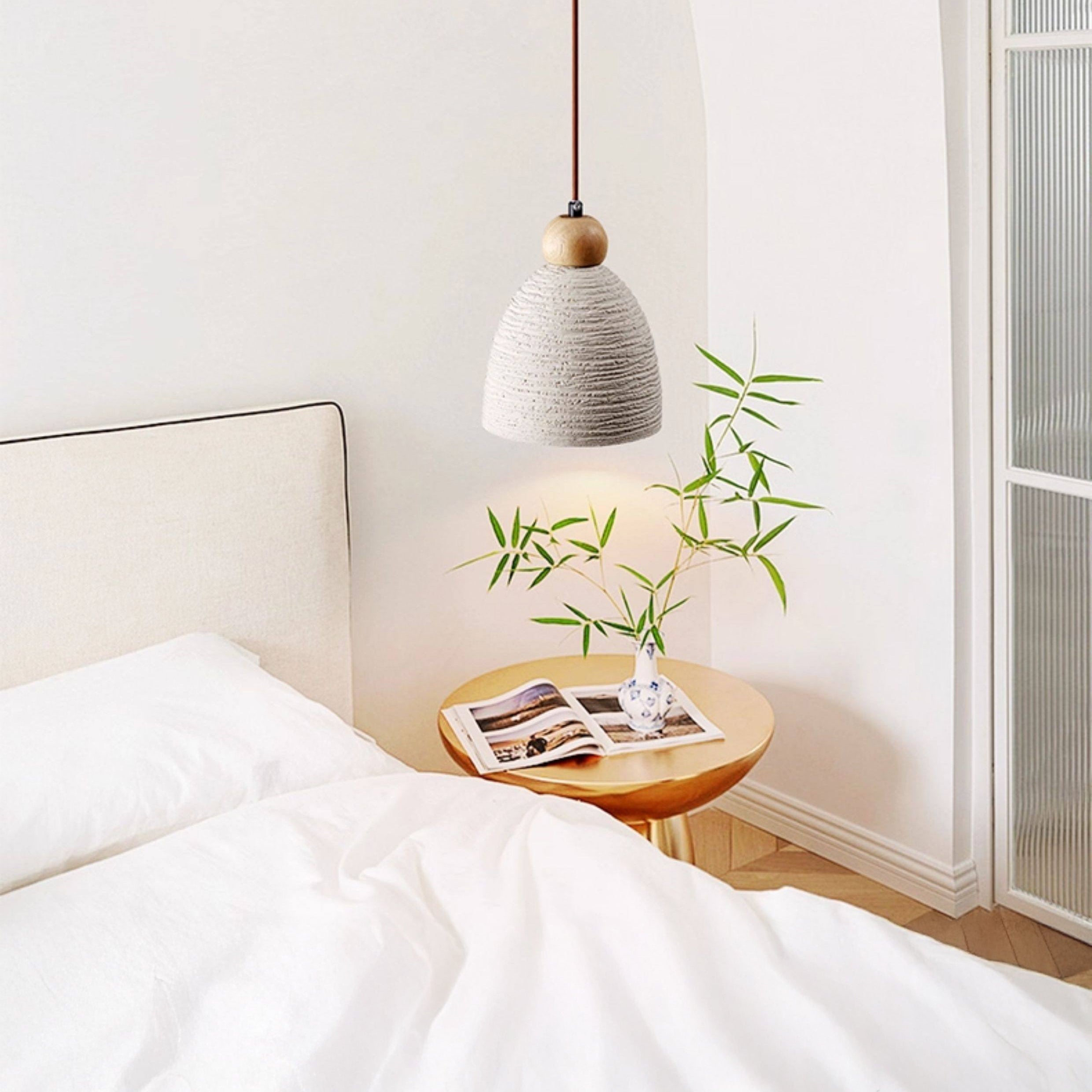 Antizer Modern Texture Cement Dome Pendant Light
