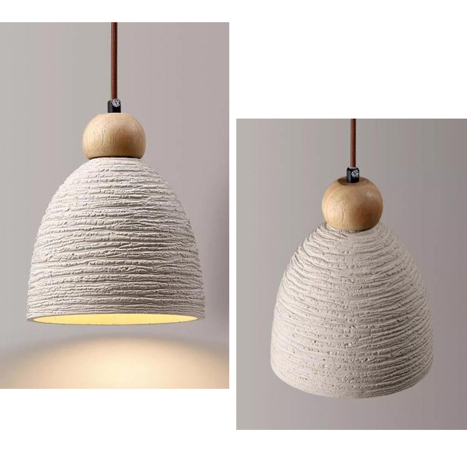 Antizer Modern Texture Cement Dome Pendant Light