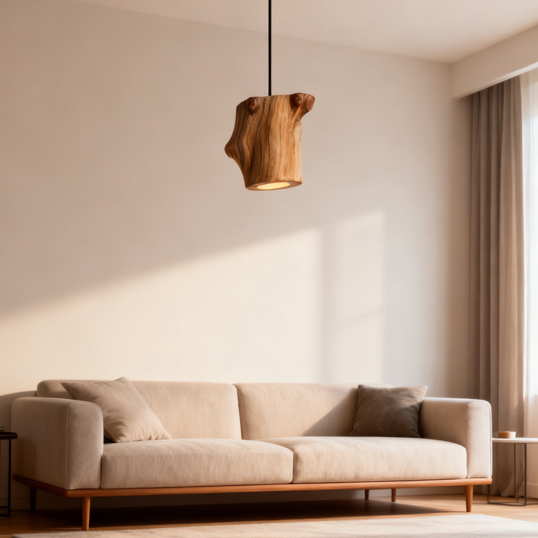 Antizer Art Deco Natural Wood Pendant Light