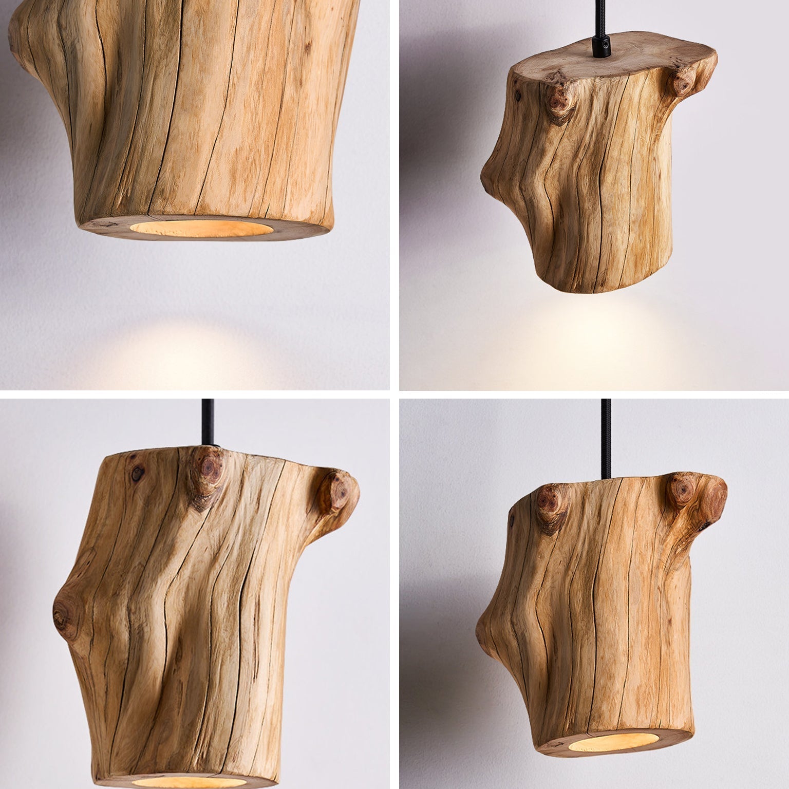 Antizer Art Deco Natural Wood Pendant Light