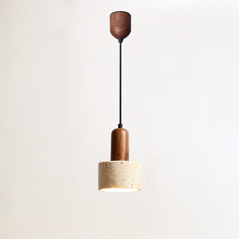 Antizer Minimalism Travertine Drum Pendant Light