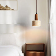 Antizer Minimalism Travertine Drum Pendant Light