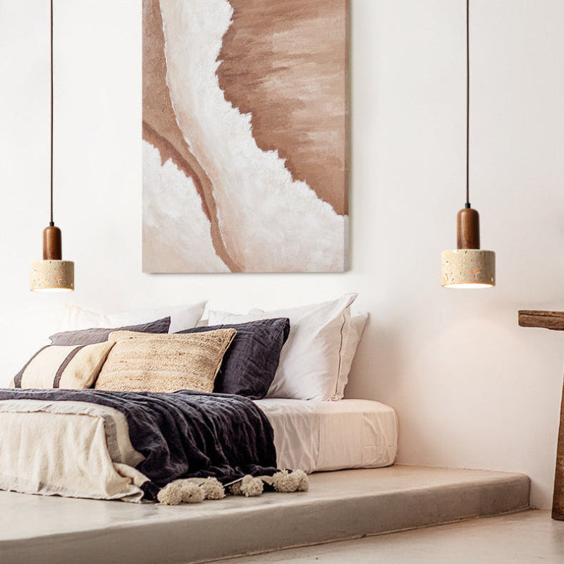 Antizer Minimalism Travertine Drum Pendant Light