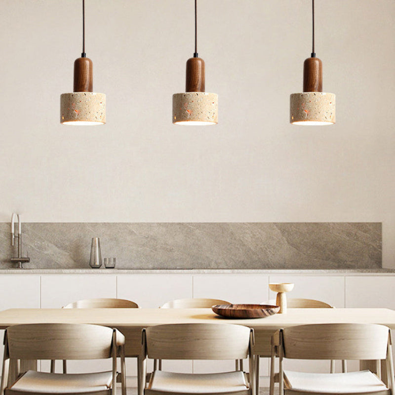 Antizer Minimalism Travertine Drum Pendant Light