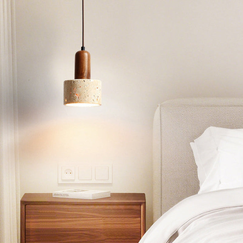 Antizer Minimalism Travertine Drum Pendant Light