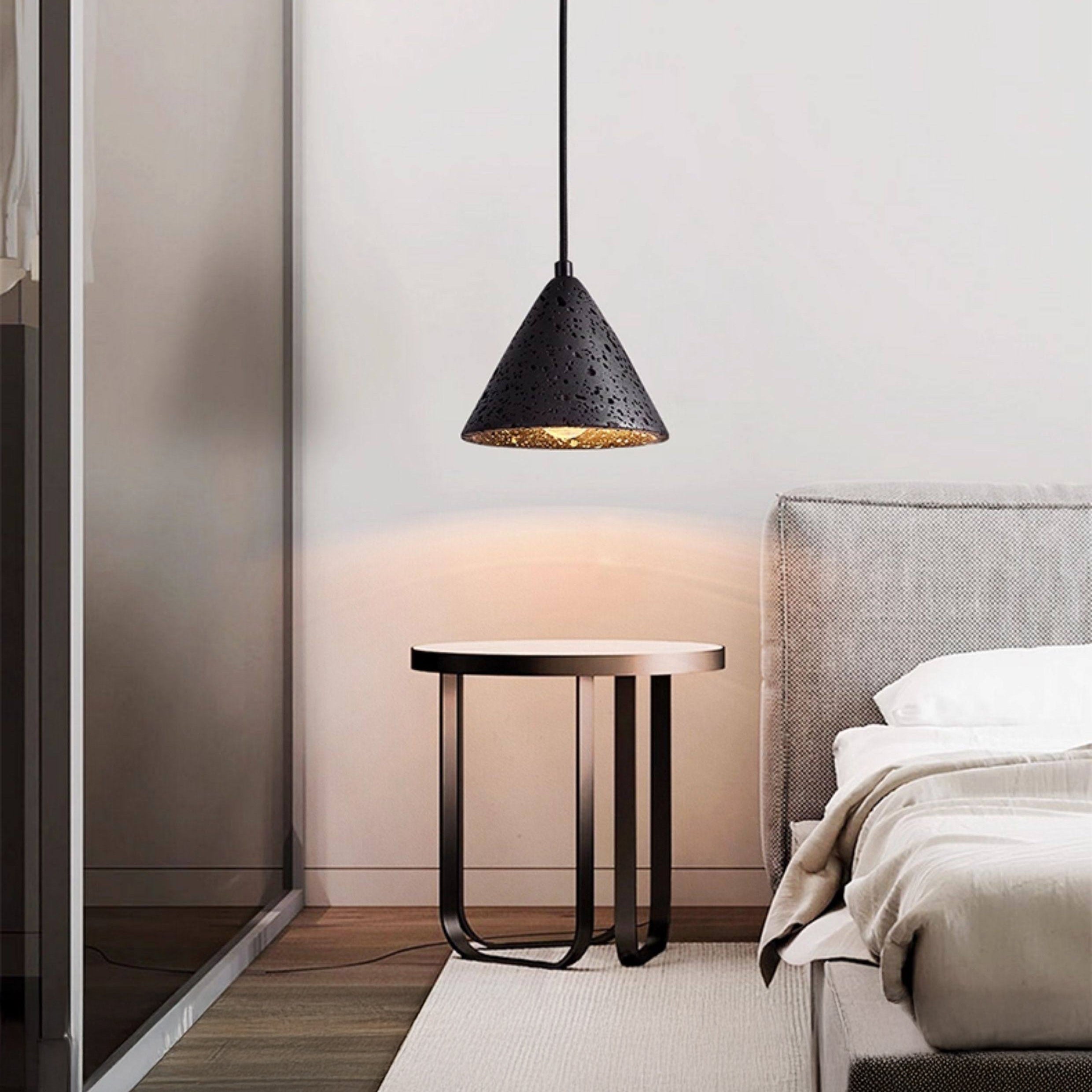 Antizer Modern Black Travertine Cone Pendant Light