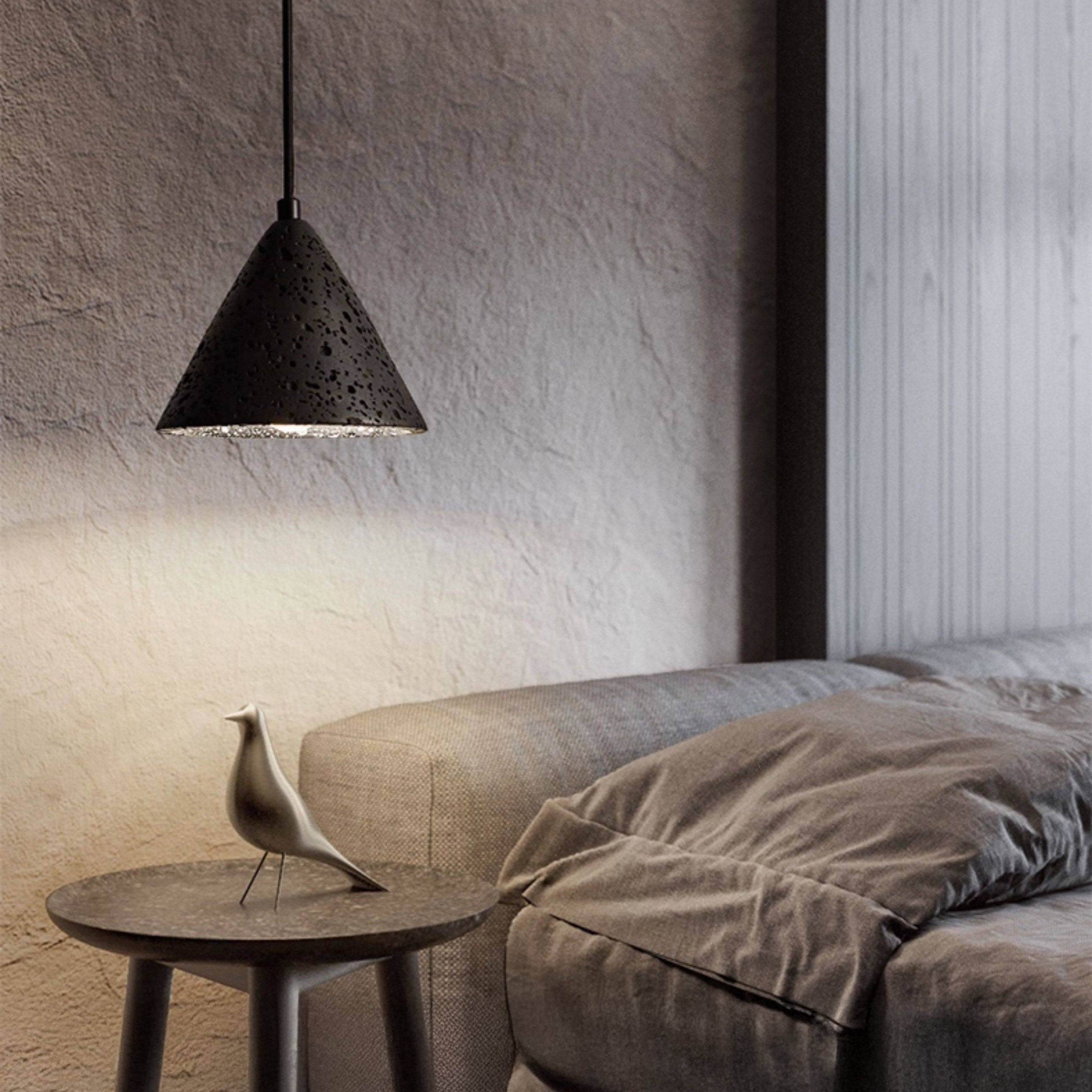 Antizer Modern Black Travertine Cone Pendant Light