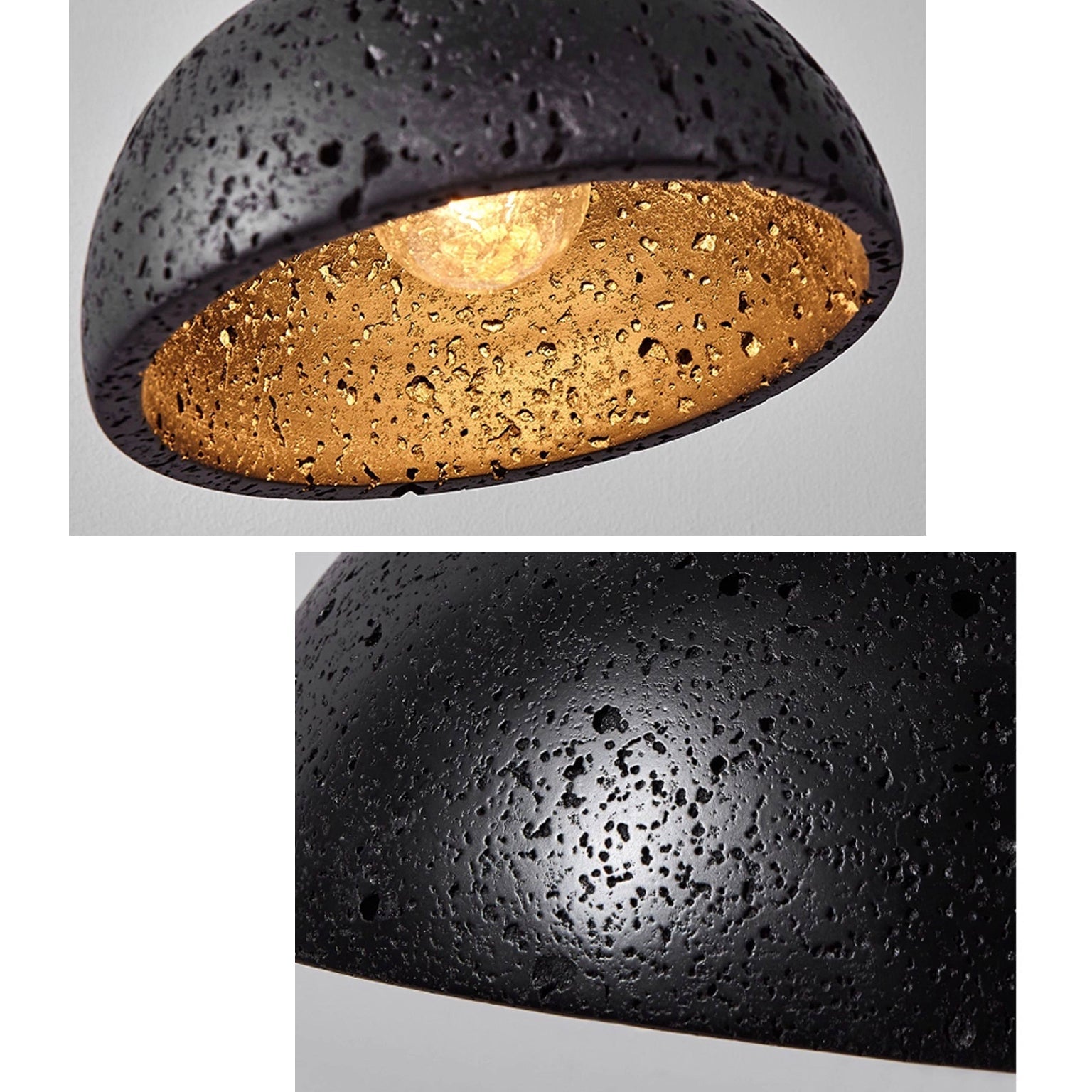 Antizer Modern Black Travertine Cone Pendant Light