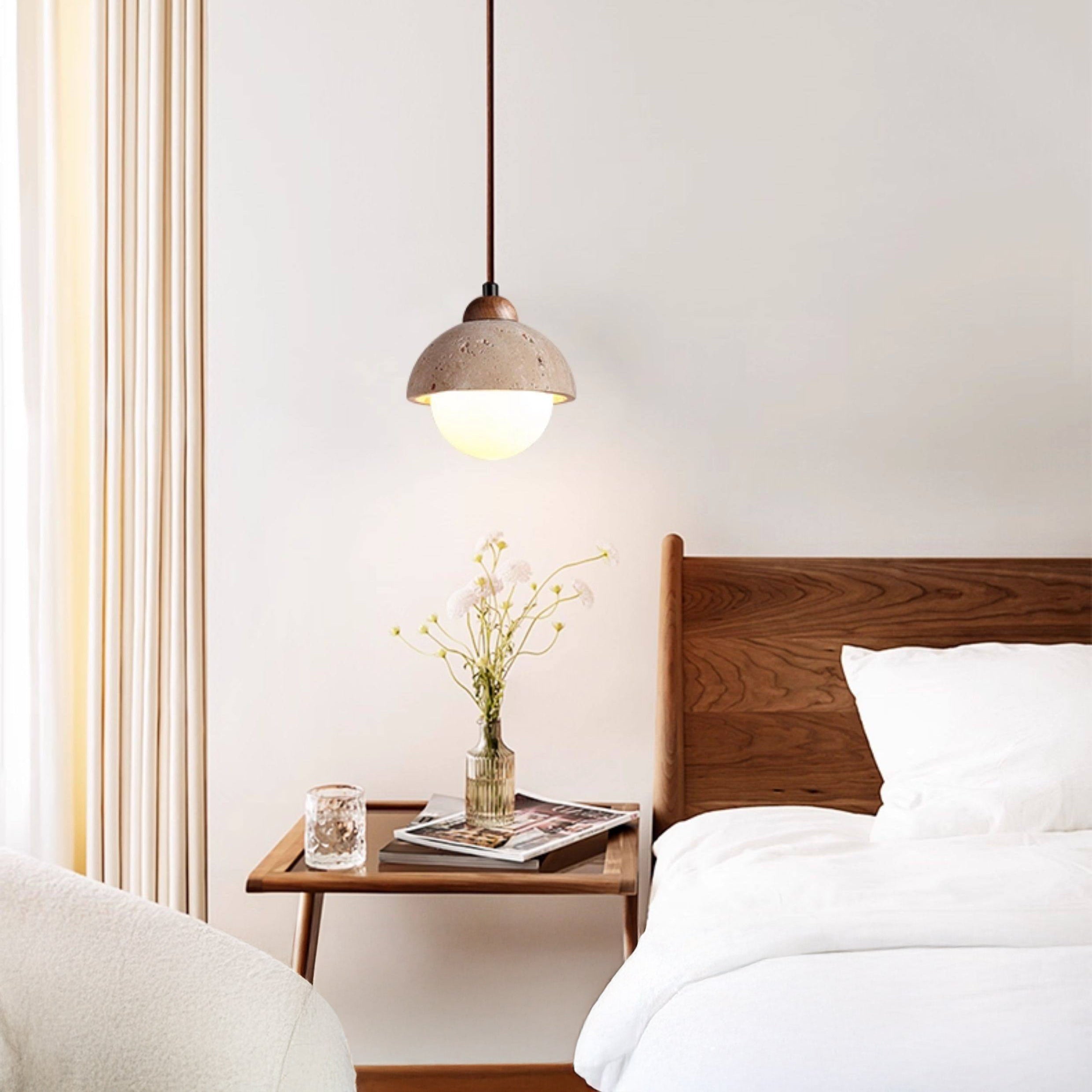 Antizer Travertine Globe LED Pendant Light
