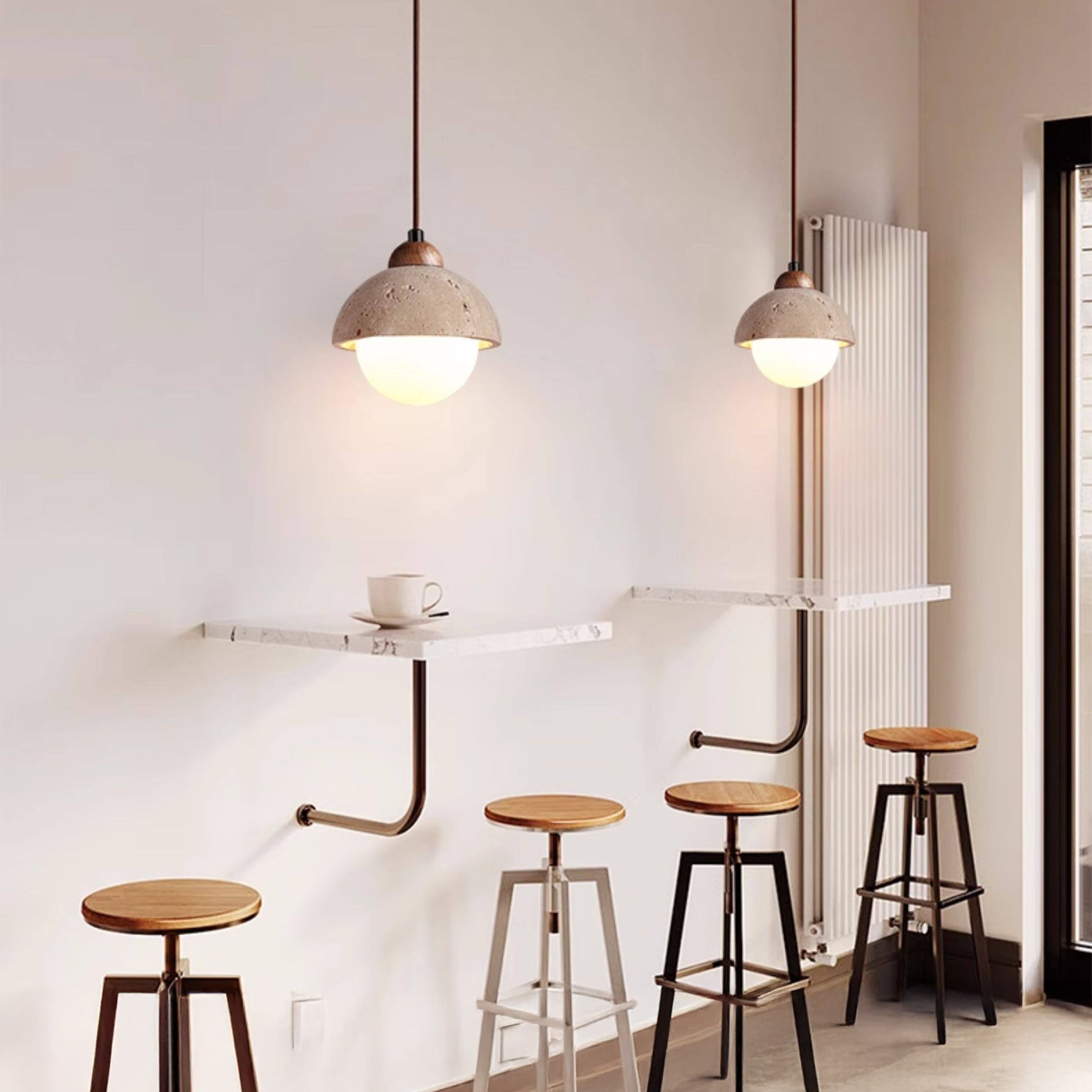 Antizer Travertine Globe LED Pendant Light