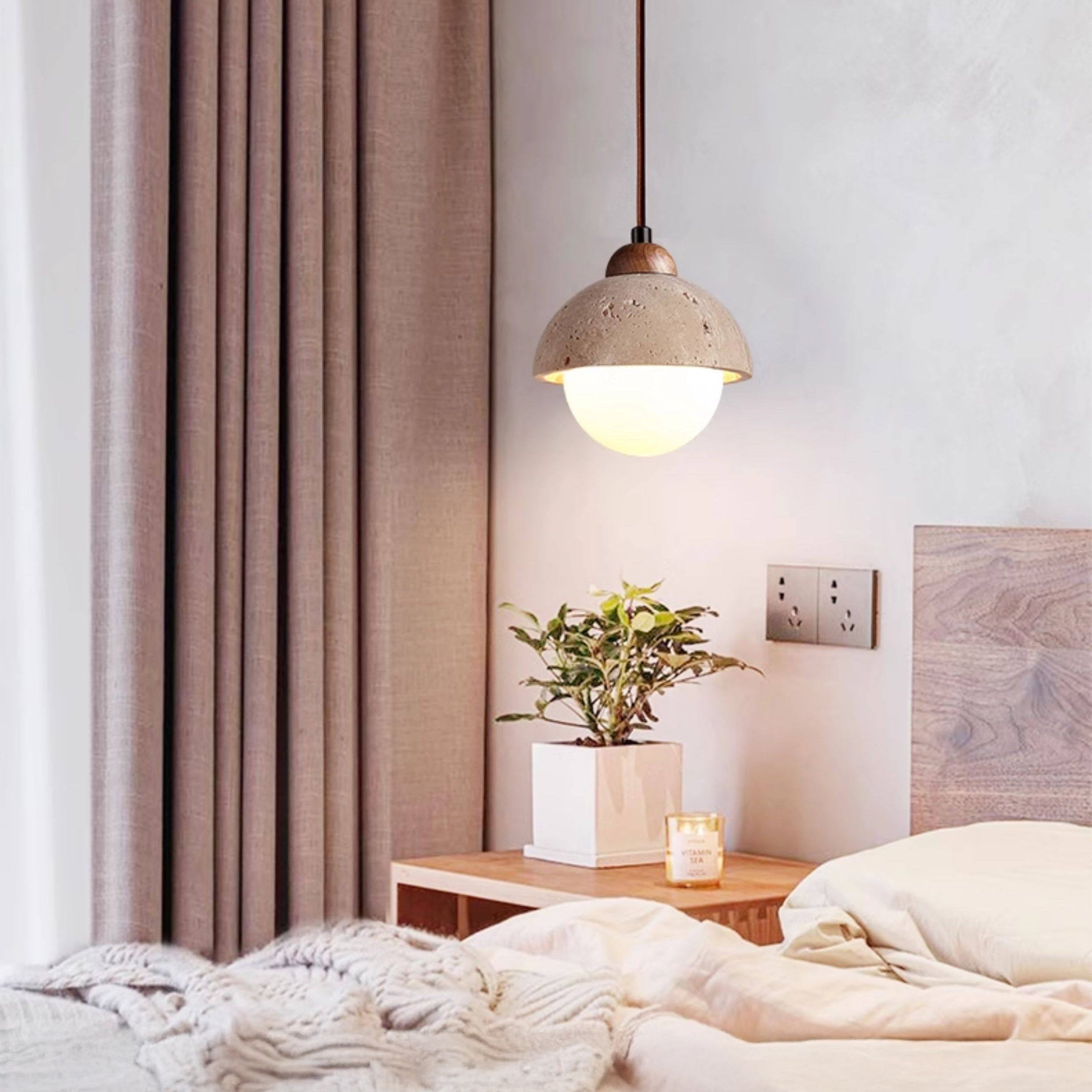 Antizer Travertine Globe LED Pendant Light