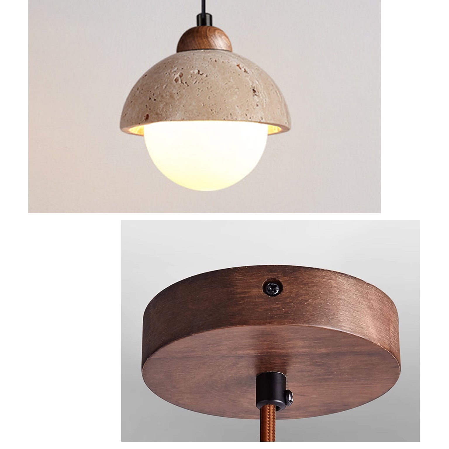 Antizer Travertine Globe LED Pendant Light