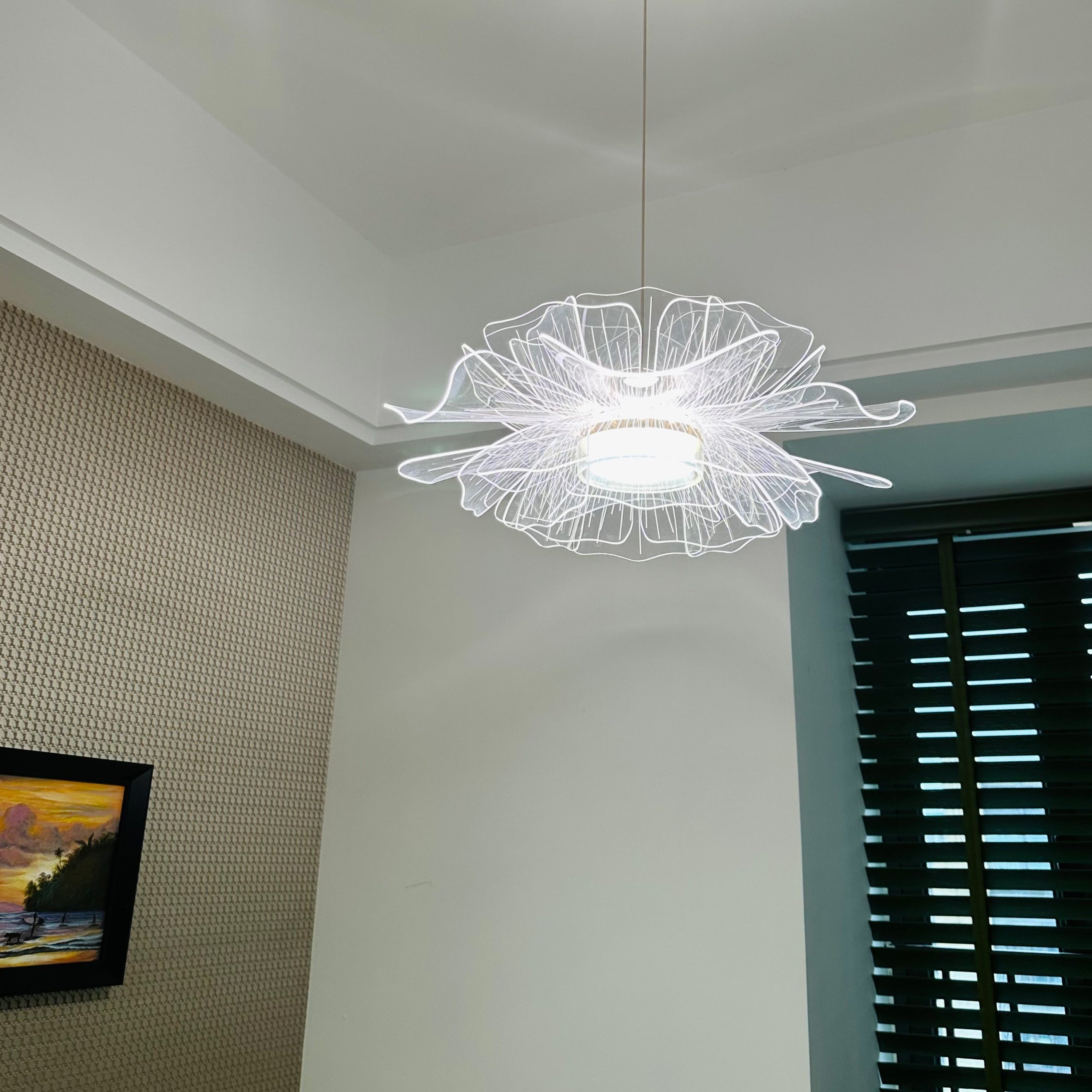 Antizer Modern Art Acrylic Flower Pendant Light