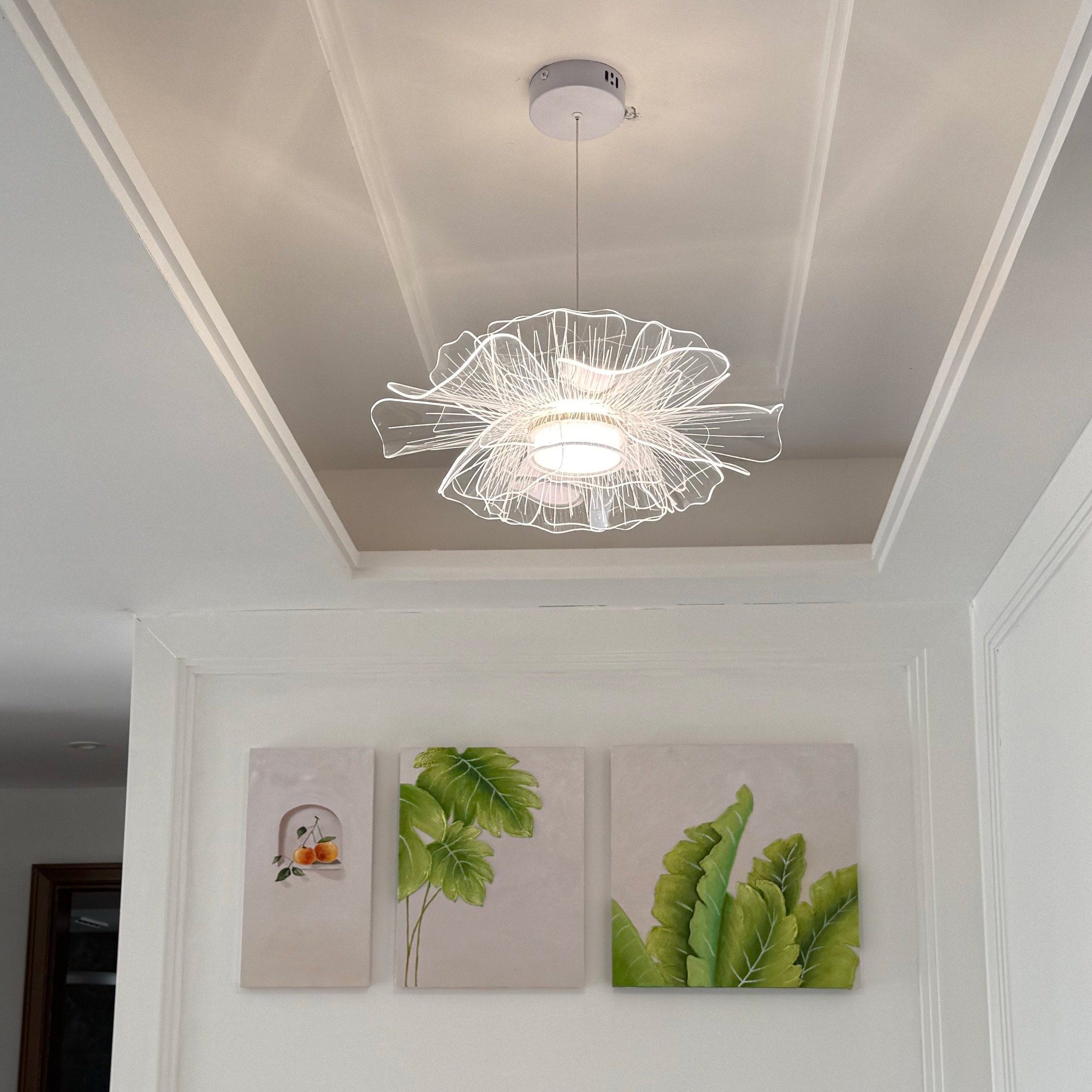 Antizer Modern Art Acrylic Flower Pendant Light