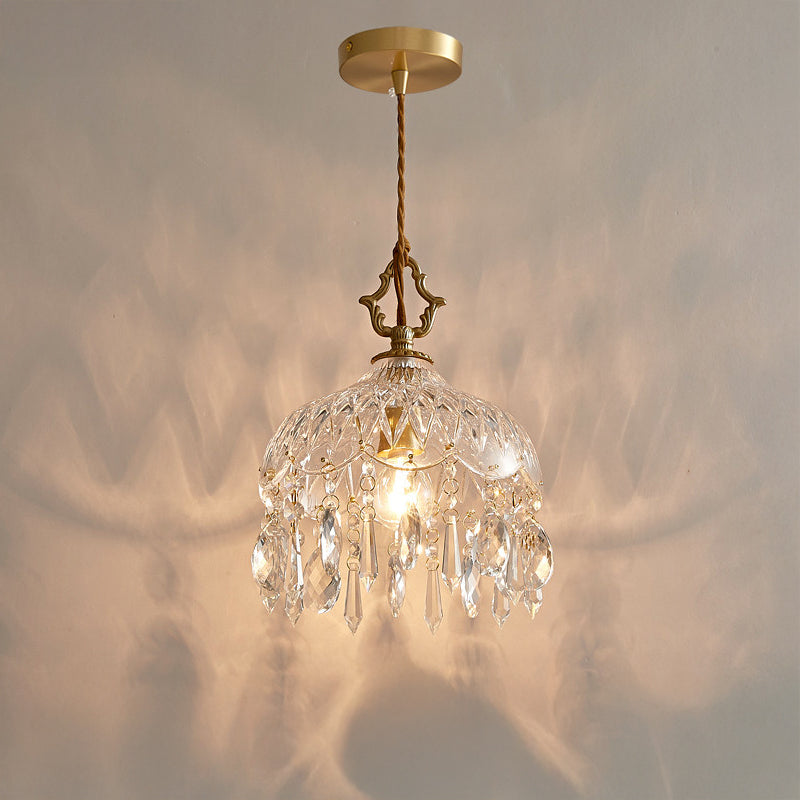 Antizer Vintage Crystal Fringe Pendant Light
