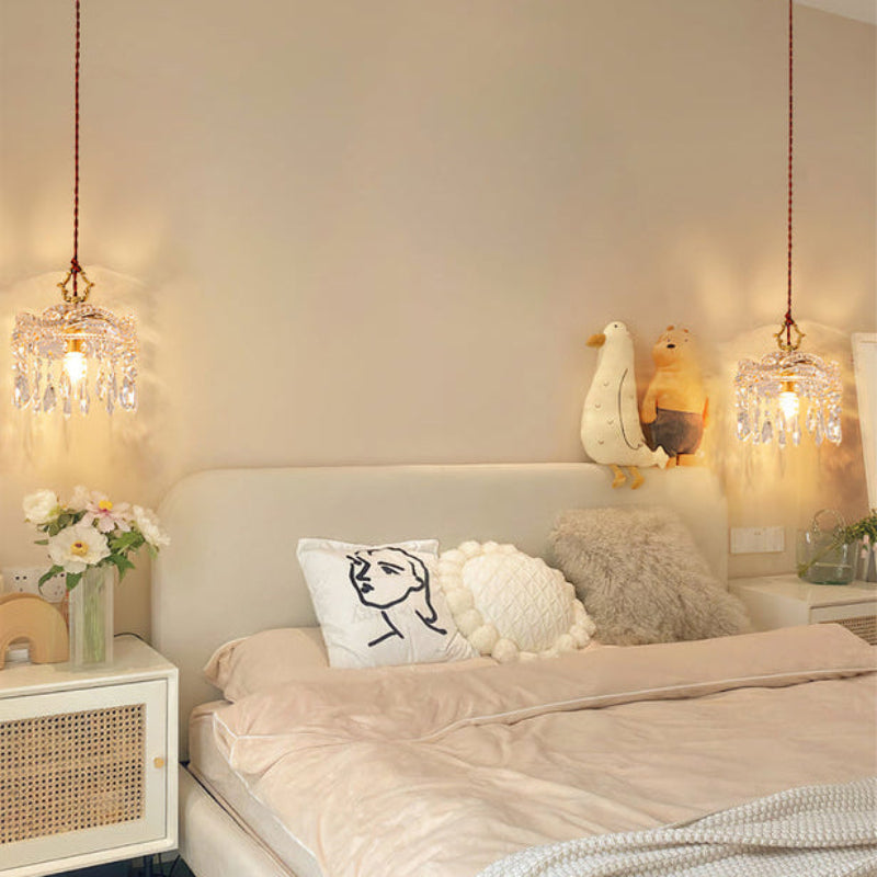 Antizer Vintage Crystal Fringe Pendant Light
