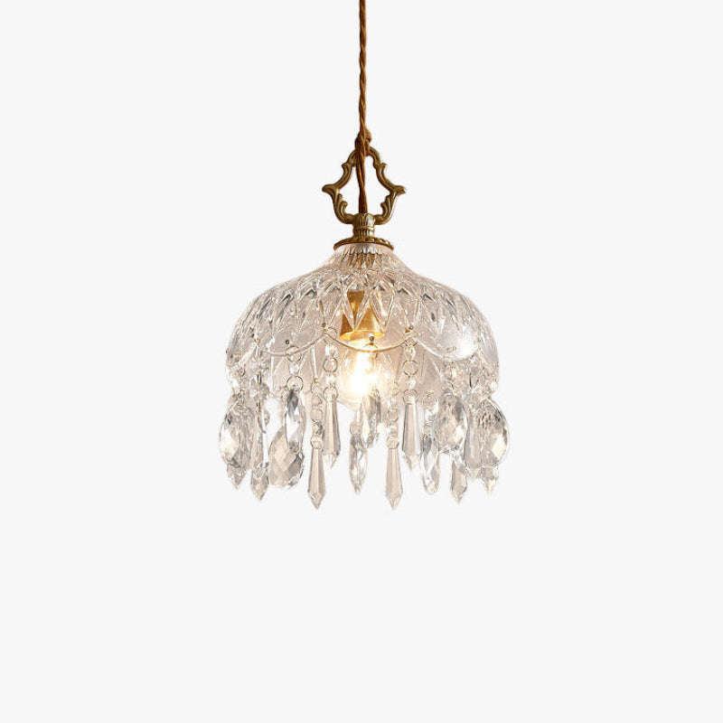 Antizer Vintage Crystal Fringe Pendant Light