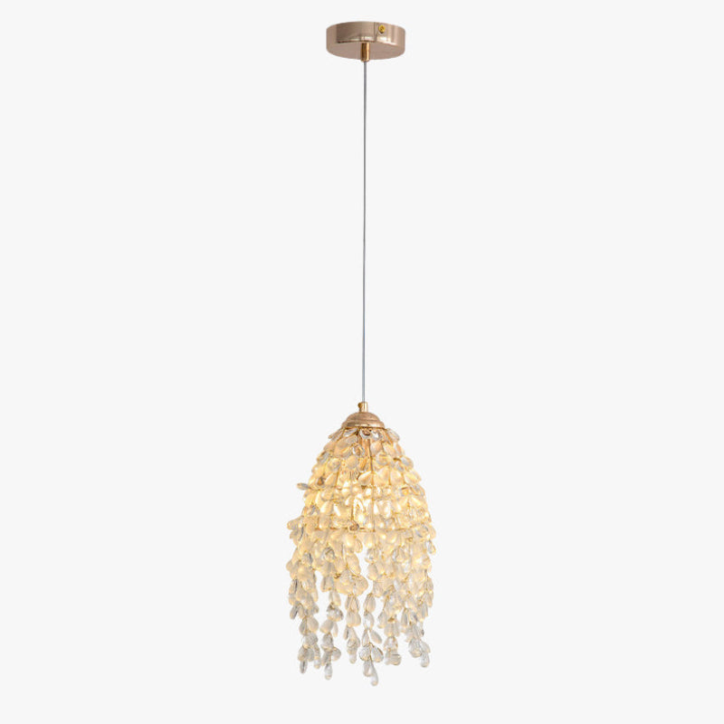 Antizer French Art Glass Fringe Pendant Light